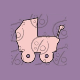 Фигурка-чипборд "Коляска", 1 шт, 5х5 см.