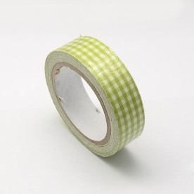 Стрічка тканинна на клейовий основі, салатова клітина, 15 мм, 4 м