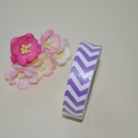 Стрічка тканинна на клейовий основі, фіолетовий шеврон, 15 мм, 4 м