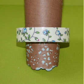 Стрічка тканинна на клейовий основі, блакитні квіти, 15 мм, 4 м