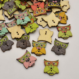 Набор деревянных пуговиц Совы, 5 шт., 23х20 мм
