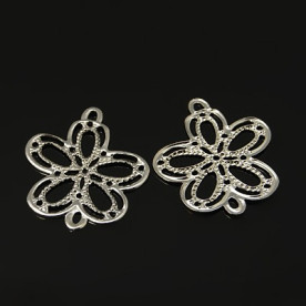 Металева прикраса Квітка, срібло, 20 мм