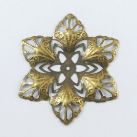Металева прикраса Квітка, антична бронза, 57х50 мм