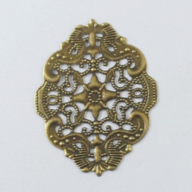 Металлическое украшение Овал, античная бронза, 44х34 мм