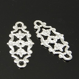 Металева прикраса Овал, срібло, 27х12 мм