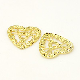 Металлическое украшение Сердечко, золото, 17х18 мм