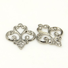 Металлическое украшение Лилия, серебро, 13х16 мм