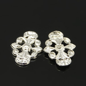 Металлическое украшение Овал, серебро, 17х12 мм