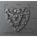 Металлическое украшение Сердечко, серебро, 17х18 мм