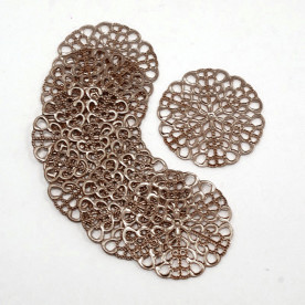 Металлическое украшение Круг, античная медь, 25 мм