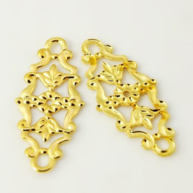 Металева прикраса Овал, золото, 27х12 мм