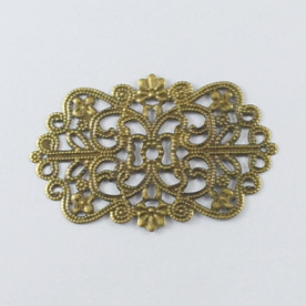 Металлическое украшение Завитки, античная бронза, 32х50 мм