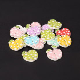 Набор деревянных пуговиц Яблочки, 4 шт., 20х20 мм