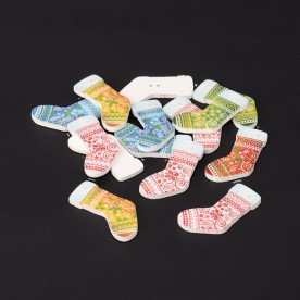 Набір дерев'яних гудзиків Чобіток, 5 шт., 35х19 мм