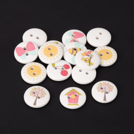 Набор дедевянных пуговиц Хороший день, 5 шт., 15 мм