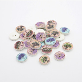 Набор деревянных пуговиц Деревья, 5 шт., 15 мм