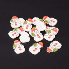 Дерев'яна гудзик Сніговик, 1 шт., 34х22 мм