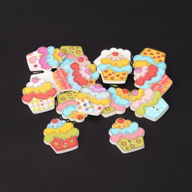 Набор деревянных пуговиц Пирожное, 4 шт., 25х22 мм