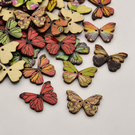 Набор деревянных пуговиц Бабочки, 4 шт., 20х28 мм