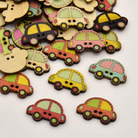 Набор деревянных пуговиц Машинки, 4 шт., 16х25 мм
