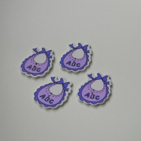 Дерев'яна гудзик Слинявчик бузковий, 1 шт., 36х29 мм