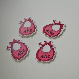 Дерев'яна гудзик Слинявчик червоний, 1 шт., 36х29 мм