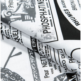 Бязь набивная, Винтажная газета, 50х55 см, хлопок 100%, 140 г/м²