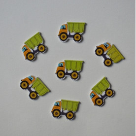 Деревянная пуговица Грузовик зеленый, 25х12 мм, 1 шт