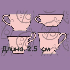 Фигурка-чипборд "Набор чашек маленький", 4 шт., 2,5 см