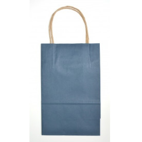 Крафт-пакет синього кольору з ручкою, 1 шт, 24х8х15 см