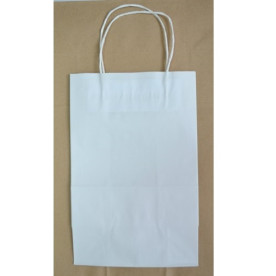 Крафт-пакет белого цвета с ручкой, 1 шт, 29х12х20 см