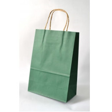 Крафт-пакет зеленого кольору з ручкою, 1 шт, 29х12х20 см