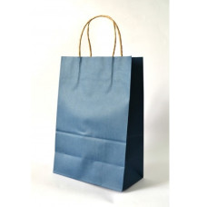 Крафт-пакет синего цвета с ручкой, 1 шт, 29х12х20 см