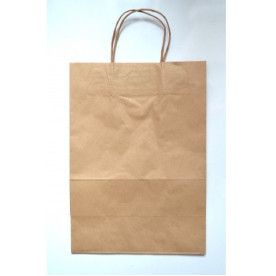 Крафт-пакет коричневого кольору з ручкою, 1 шт, 35х15х25 см