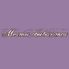Фигурка-чипборд Надпись "Мечты сбываются",  2х17 см
