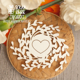 Чіпборд "Вербна гніздо з сердечком", розмір 66 * 57 мм від Scrapbox