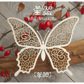 Чипборд "Бабочка ажурная" №2, размер 85*70 мм от Scrapbox