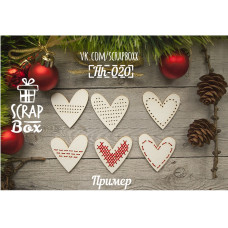Чіпборд "Сердечка для вишивки №1", 40х40мм, Scrapbox