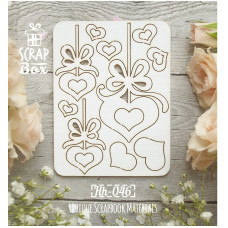 Чіпборд набір "Сердечка з бантиками", розмір 5 * 85 мм від Scrapbox