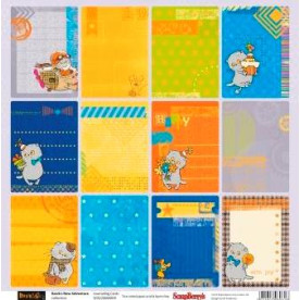Односторонняя бумага Новые приключения Карточки-2 30х30 см от ScrapBerry's