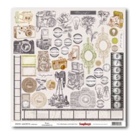 Односторонняя бумага Кадр (англ.) 30х30 см от ScrapBerry's