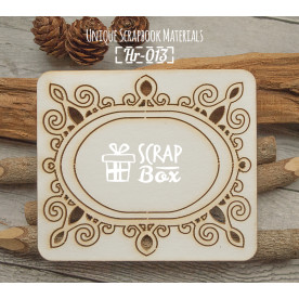 Чипборд "Овальная рамочка с завитушками", размер 90*65 мм от Scrapbox