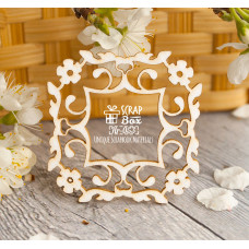 Чіпборд маленька рамочка в стилістиці ар-нуво, розмір 45 * 45 мм від Scrapbox