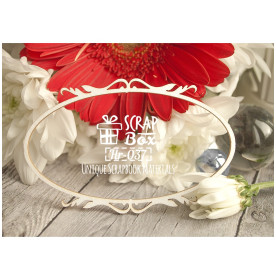 Чипборд овальная рамка "С элементами барокко" №2, размер 122*70 мм от Scrapbox