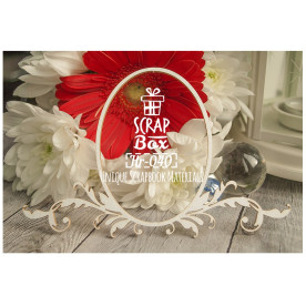 Чипборд овальная рамка "С элементами барокко" №4, размер 142*94 мм от Scrapbox