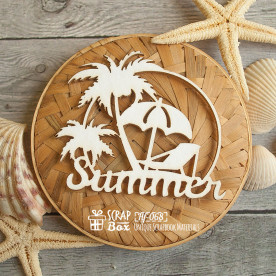 Чипборд островок в круге "Summer", 62х53мм, Scrapbox