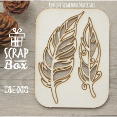 Чіпборд набір "Пташине пір'я" №2, розмір 60 * 45 мм від Scrapbox
