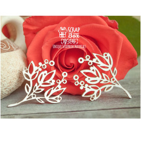 Чипборд веточки с ягодами 2 шт, 35х28мм, Scrapbox