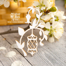 Чіпборд гілочка з ліхтариком, 32х50мм, Scrapbox