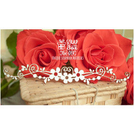 Чіпборд квітковий бордюр з завитками, розмір 140 * 22 мм від Scrapbox